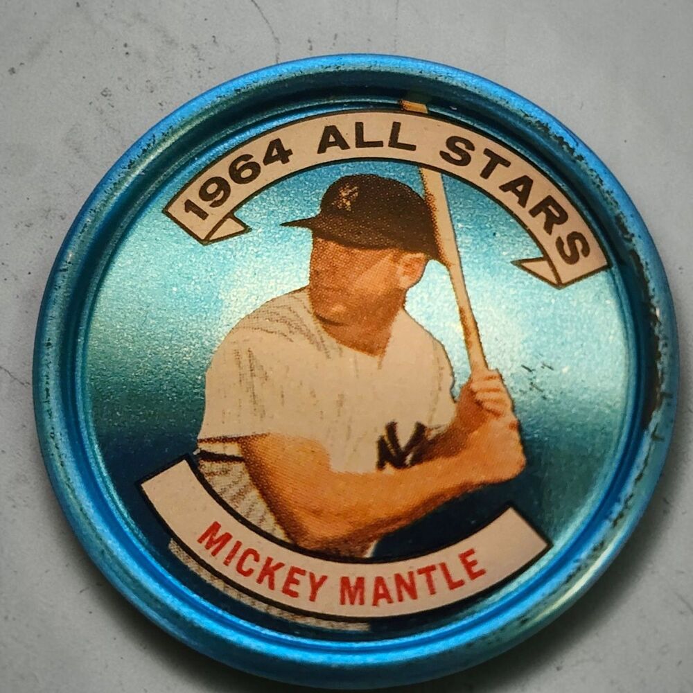1964 Topps Coins #131 Mickey Mantle All Stars Bat Right Yankees Vintage